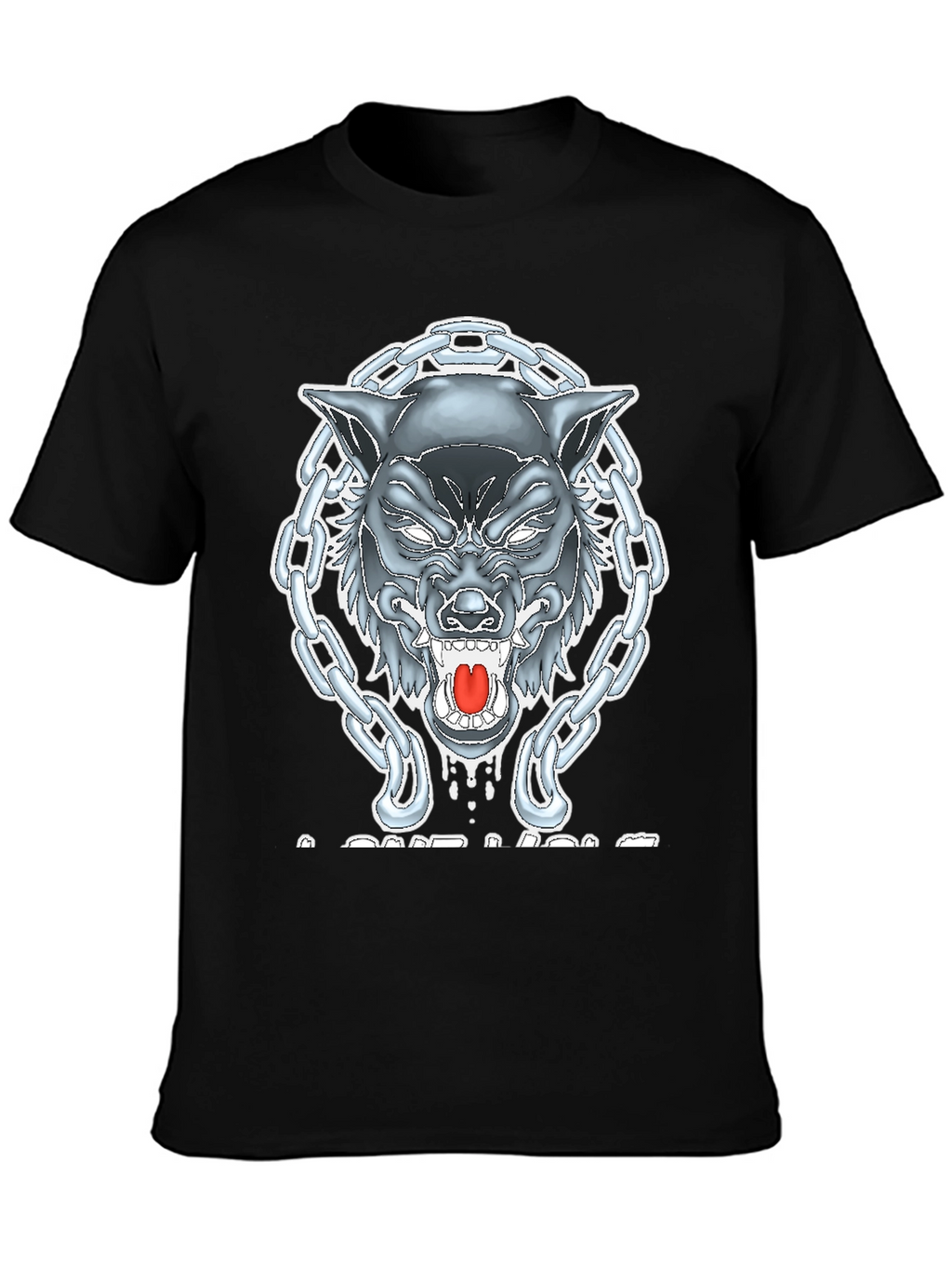 Wolf Chain Graphic T-Shirt - Mens Black Tee