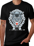 Wolf Chain Graphic T-Shirt - Mens Black Tee