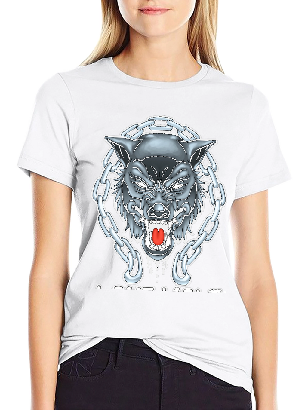 Wolf Chain Graphic T-Shirt - Mens Black Tee