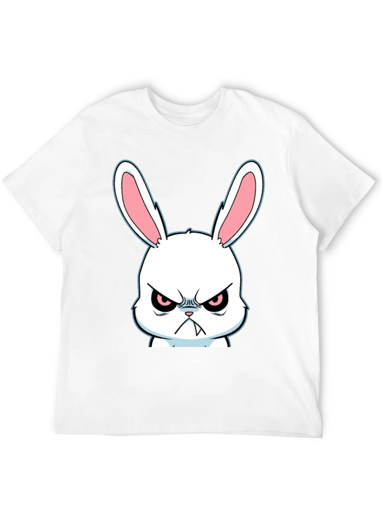 Angry Rabbit Graphic Tee - Black Cotton T-Shirt