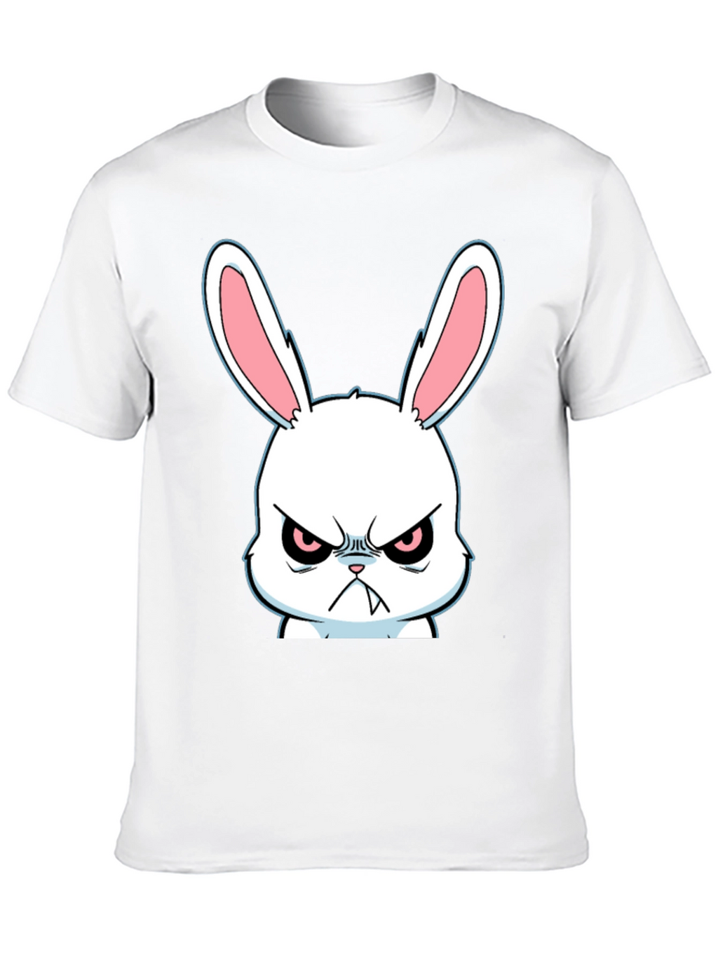 Angry Rabbit Graphic Tee - Black Cotton T-Shirt
