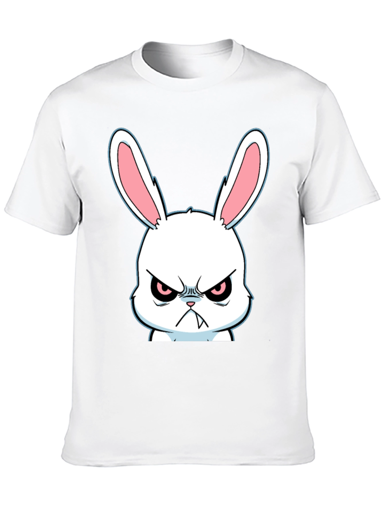 Angry Rabbit Graphic Tee - Black Cotton T-Shirt