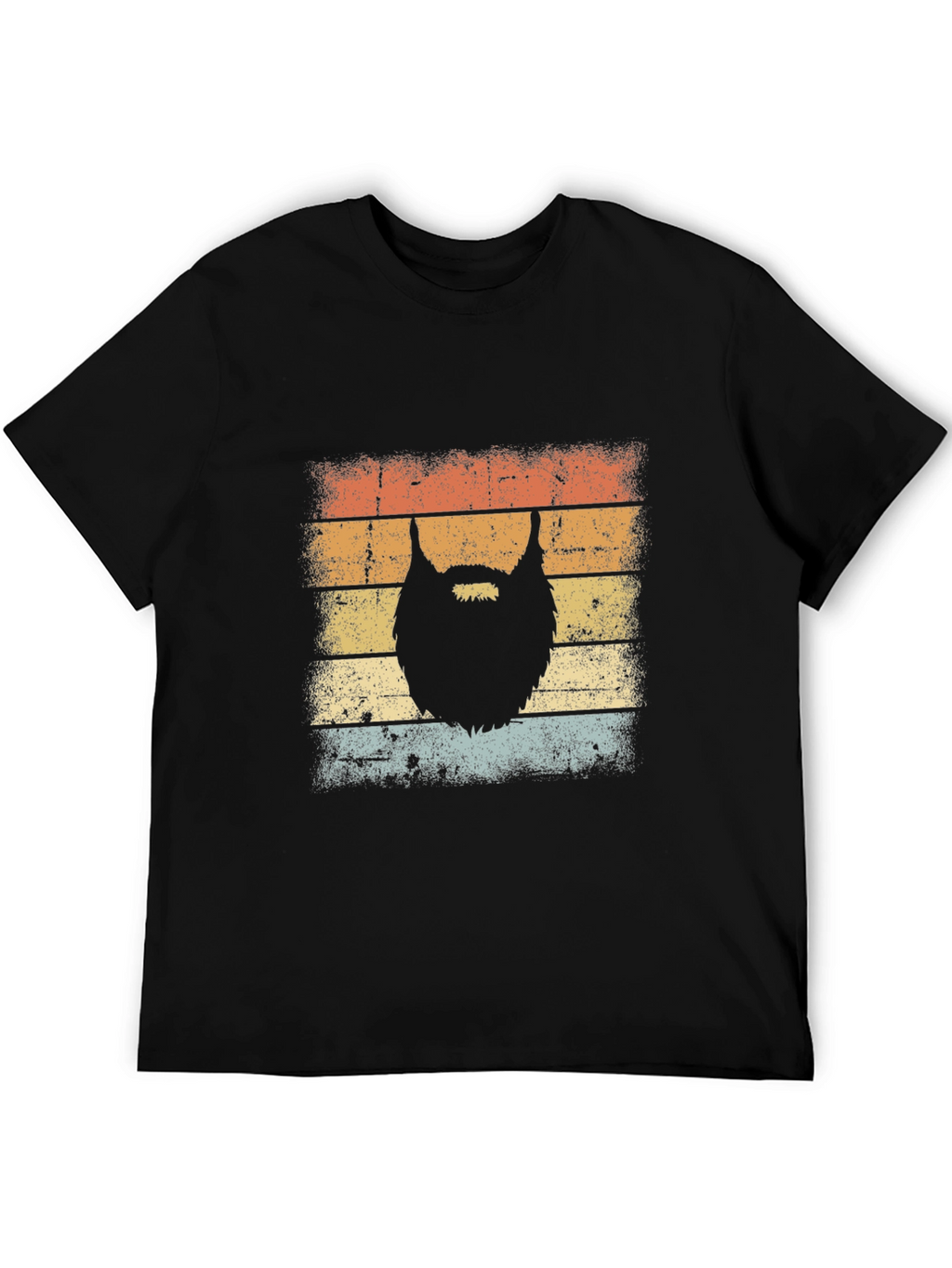 Retro Beard Graphic Tee - Black