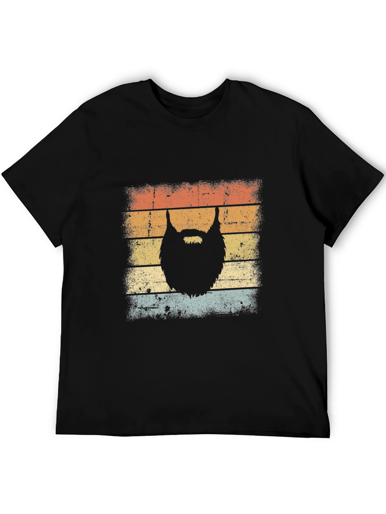 Retro Beard Graphic Tee - Black