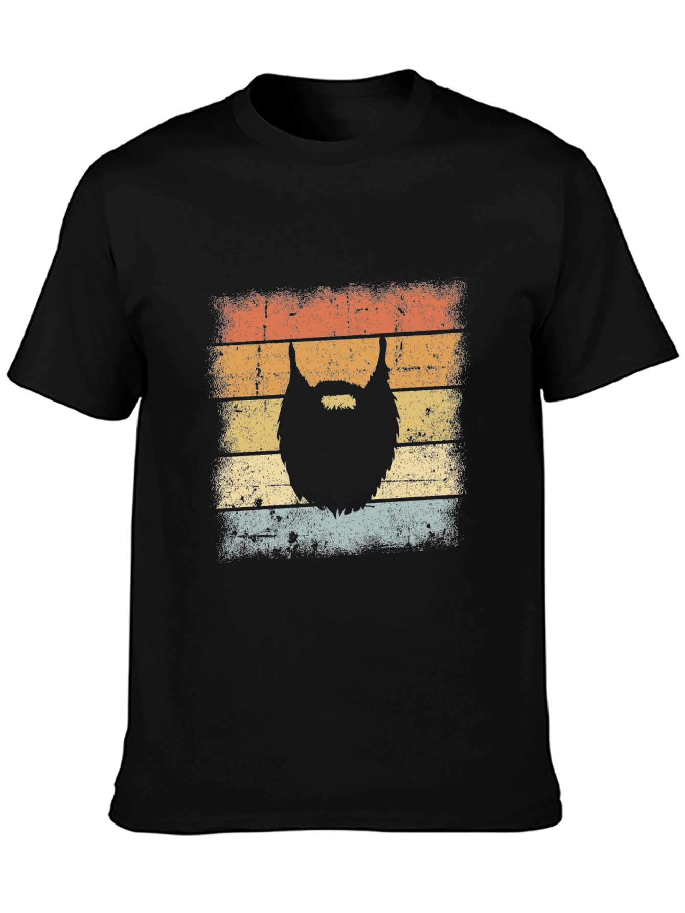 Retro Beard Graphic Tee - Black