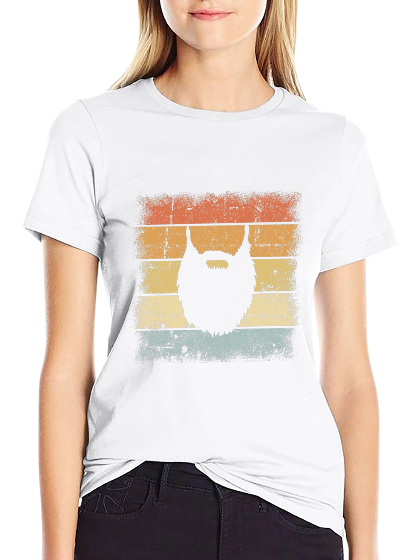 Retro Beard Graphic Tee - Black