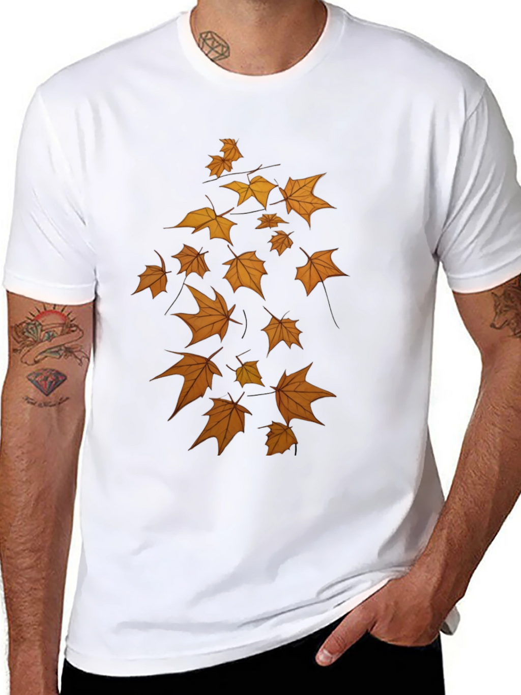 Autumn Leaves Graphic T-Shirt - Black