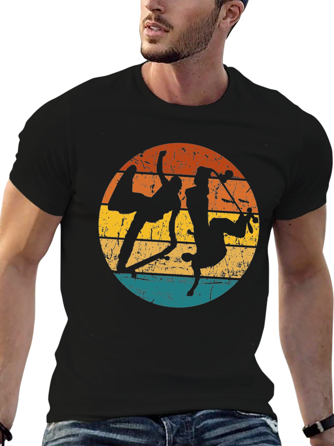 Retro Capoeira Silhouette Graphic Tee