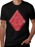 Diamond Card Suit Graphic Tee - Mens Black T-Shirt