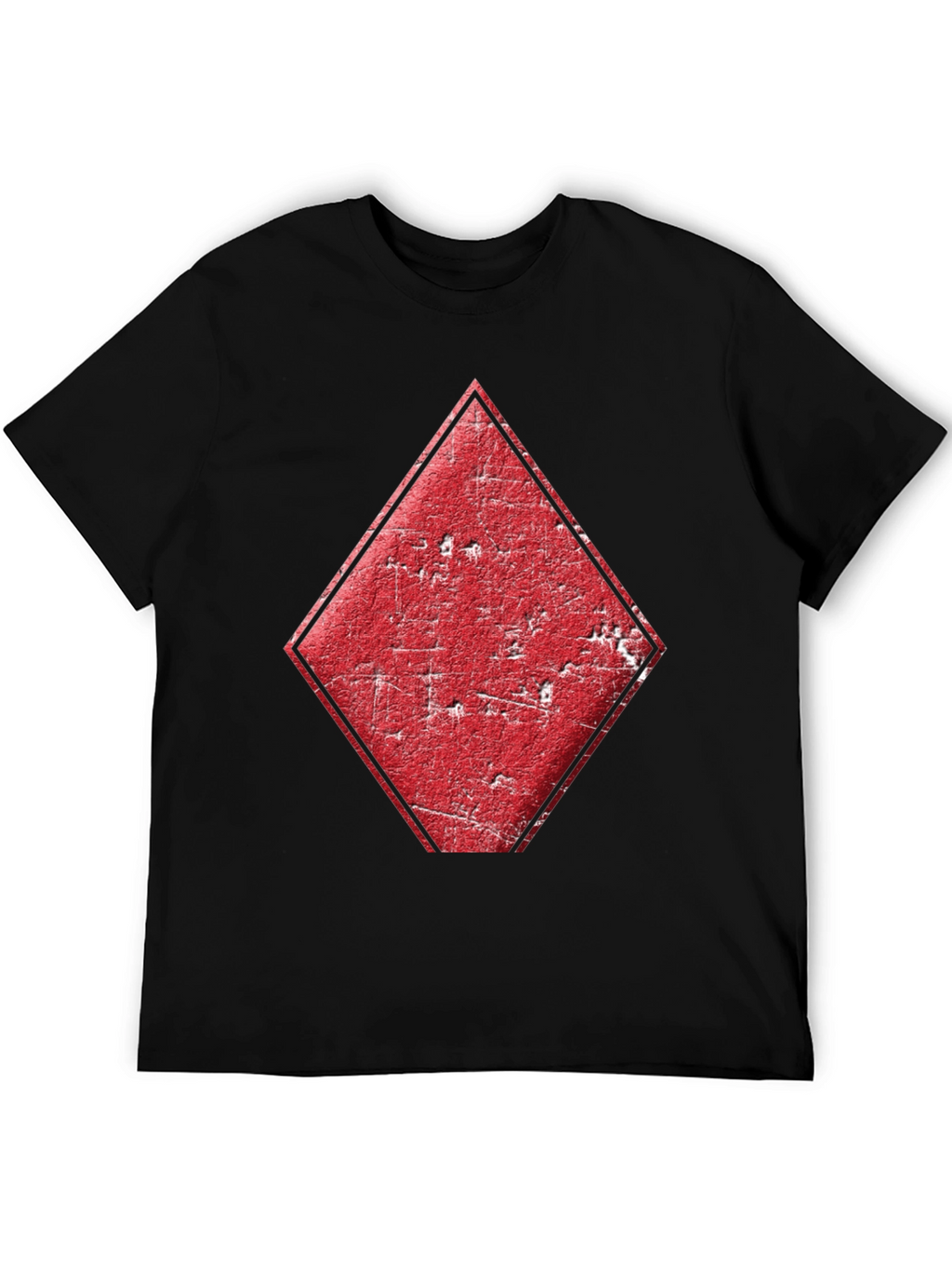 Diamond Card Suit Graphic Tee - Mens Black T-Shirt