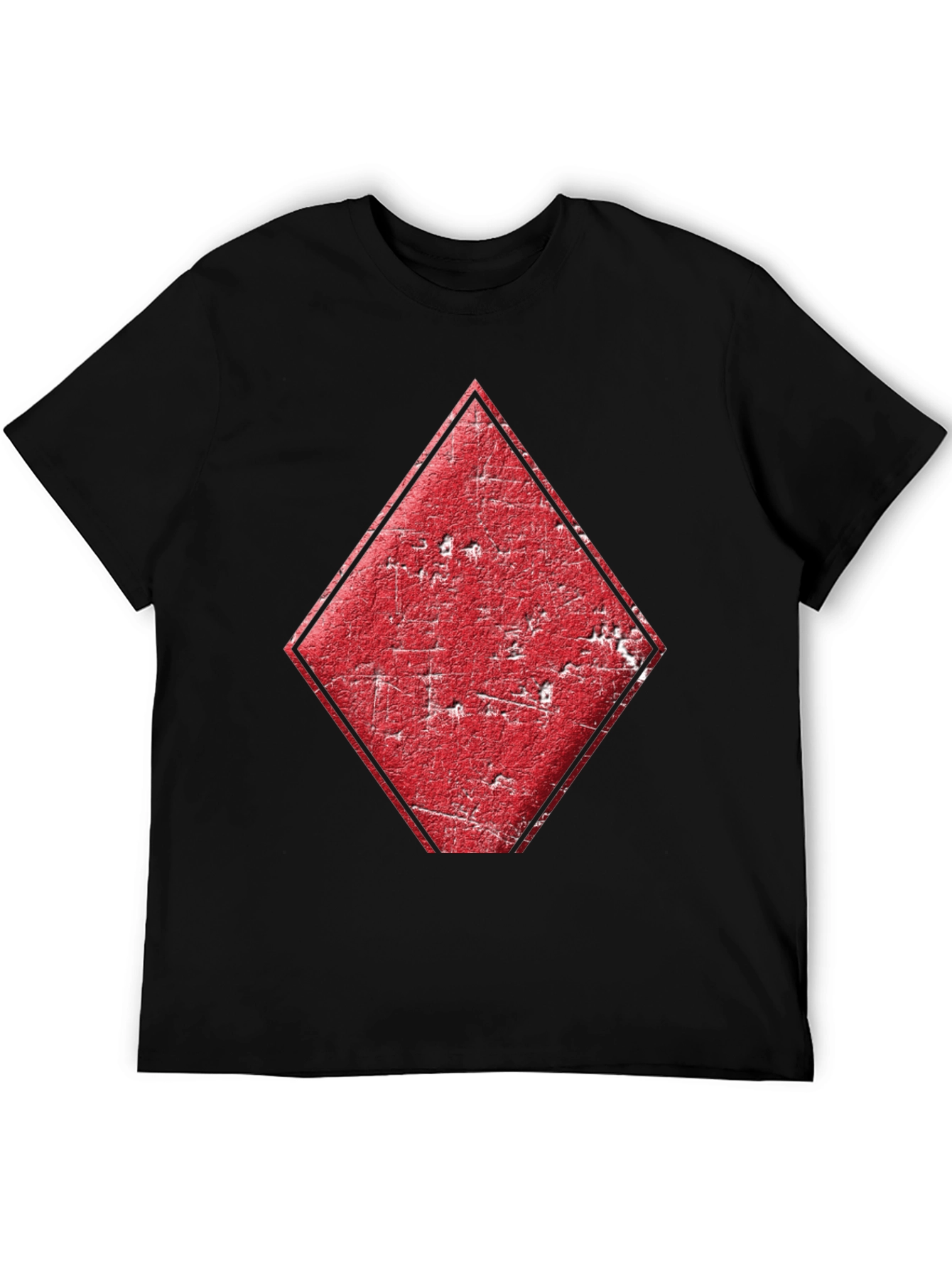 Diamond Card Suit Graphic Tee - Mens Black T-Shirt