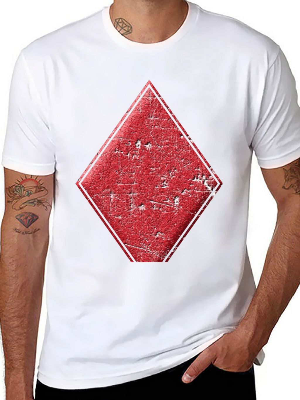 Diamond Card Suit Graphic Tee - Mens Black T-Shirt