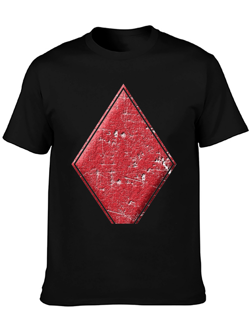 Diamond Card Suit Graphic Tee - Mens Black T-Shirt