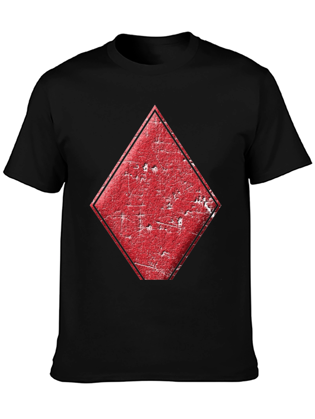 Diamond Card Suit Graphic Tee - Mens Black T-Shirt
