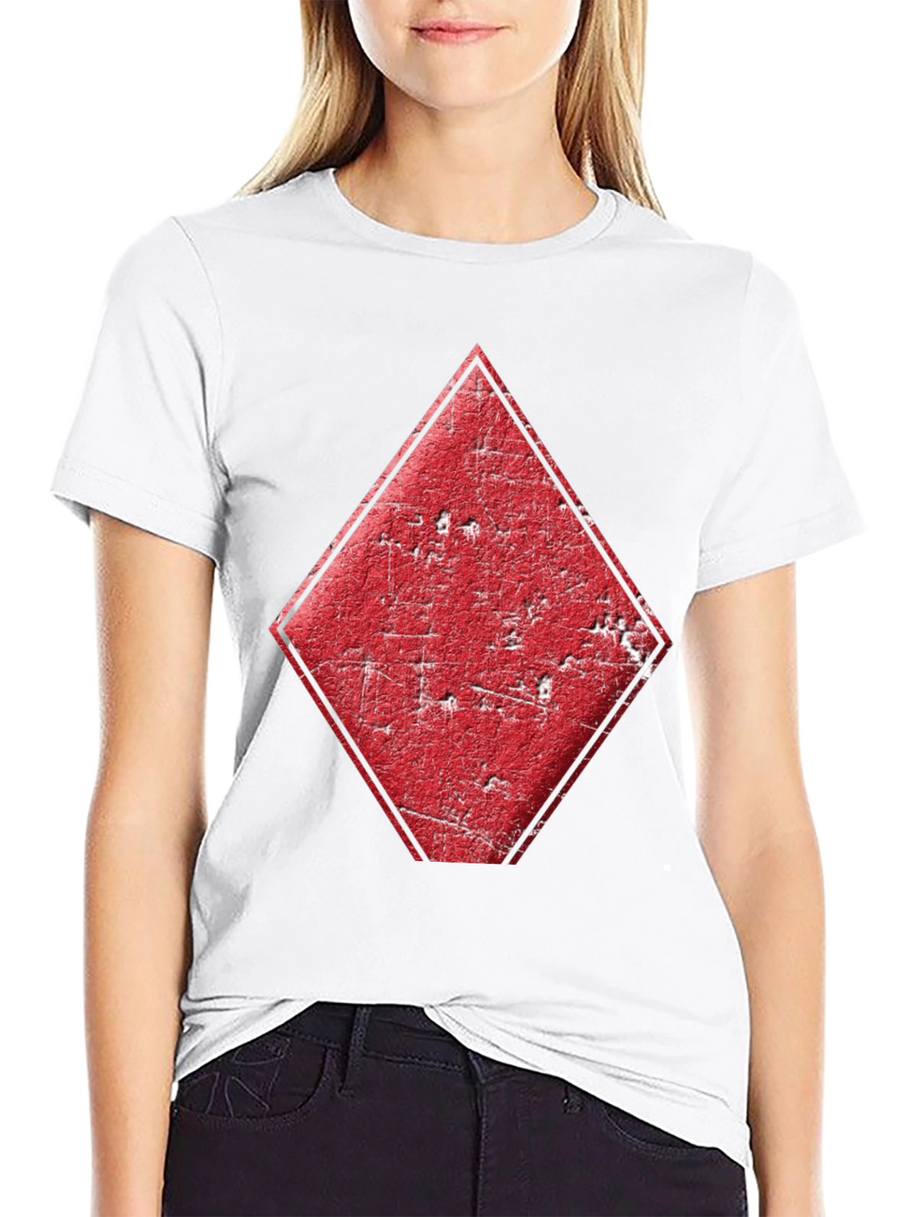 Diamond Card Suit Graphic Tee - Mens Black T-Shirt