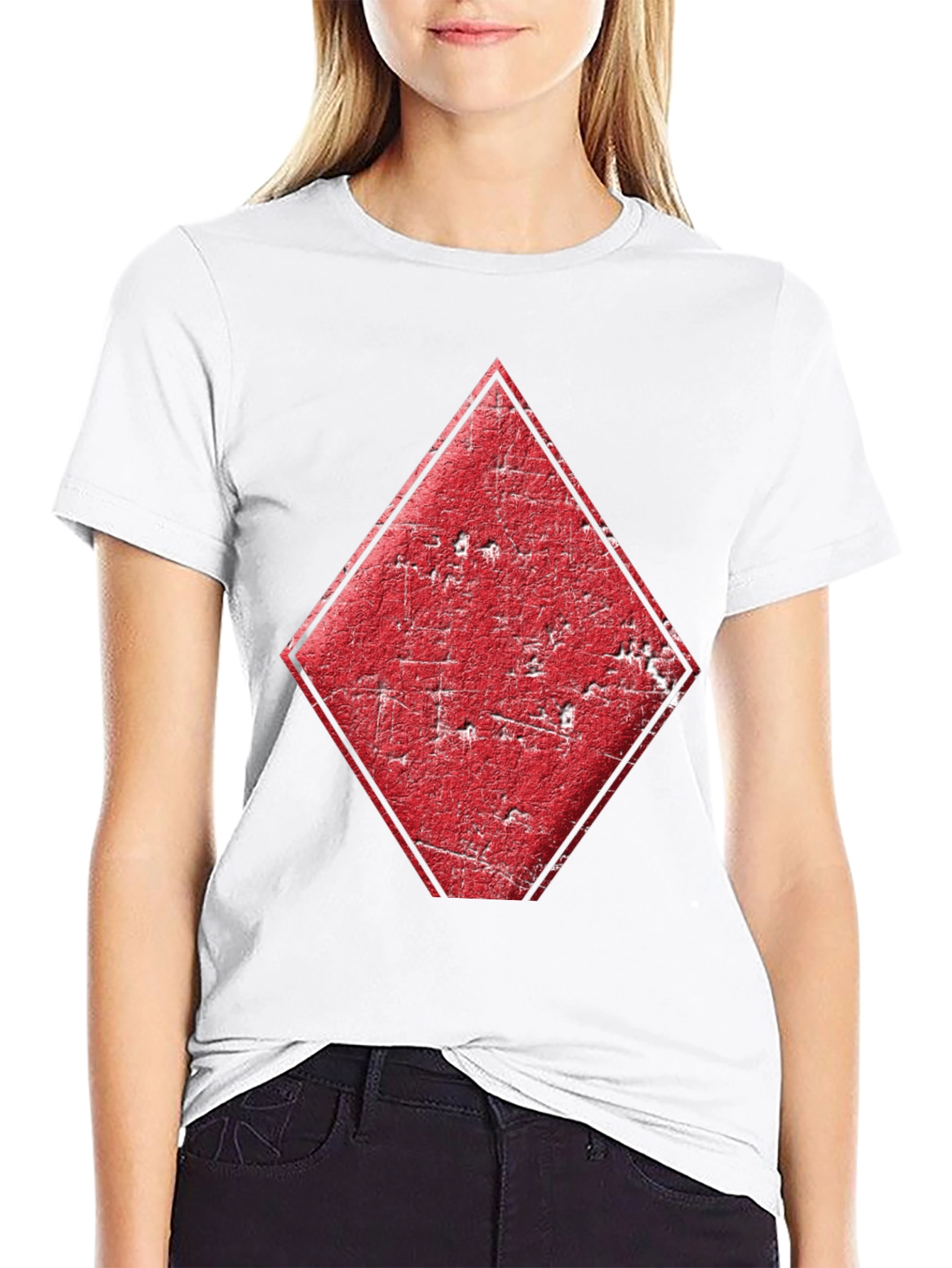 Diamond Card Suit Graphic Tee - Mens Black T-Shirt