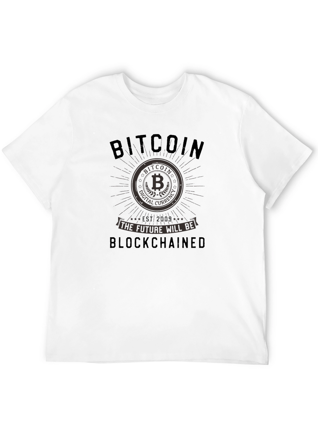 Bitcoin Blockchained Black Graphic Tee
