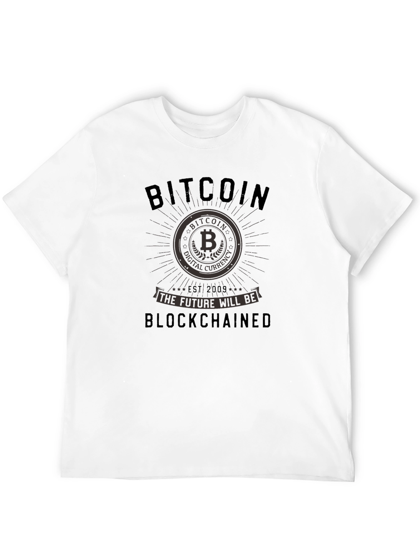 Bitcoin Blockchained Black Graphic Tee