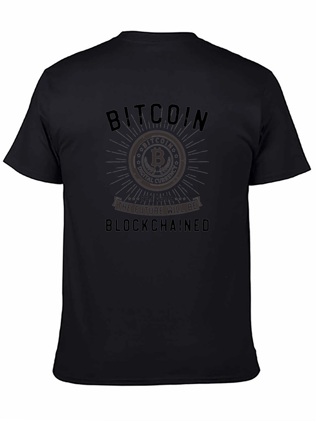 Bitcoin Blockchained Black Graphic Tee