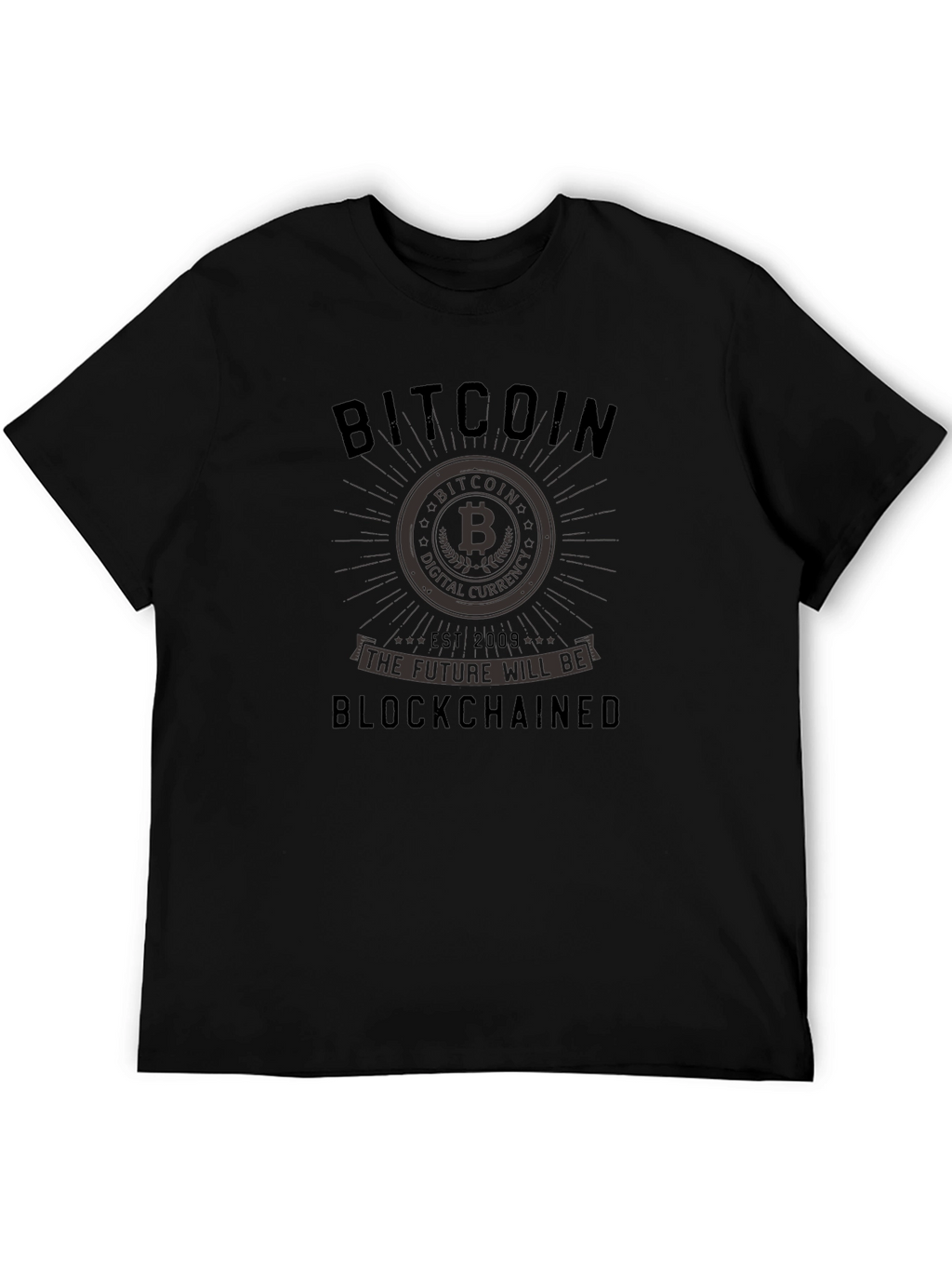 Bitcoin Blockchained Black Graphic Tee