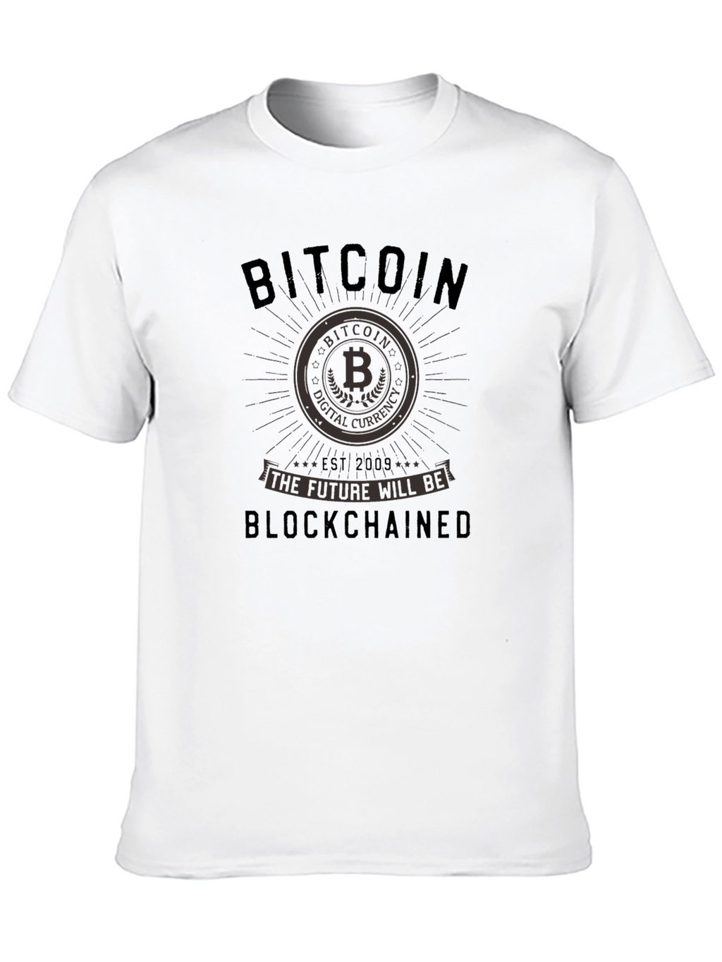 Bitcoin Blockchained Black Graphic Tee
