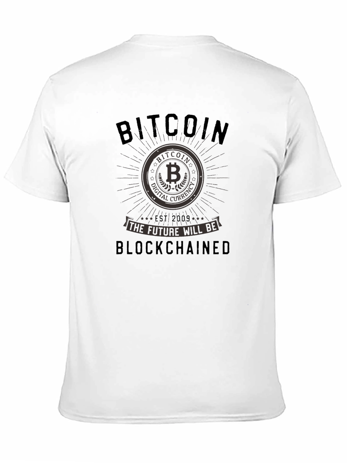Bitcoin Blockchained Black Graphic Tee