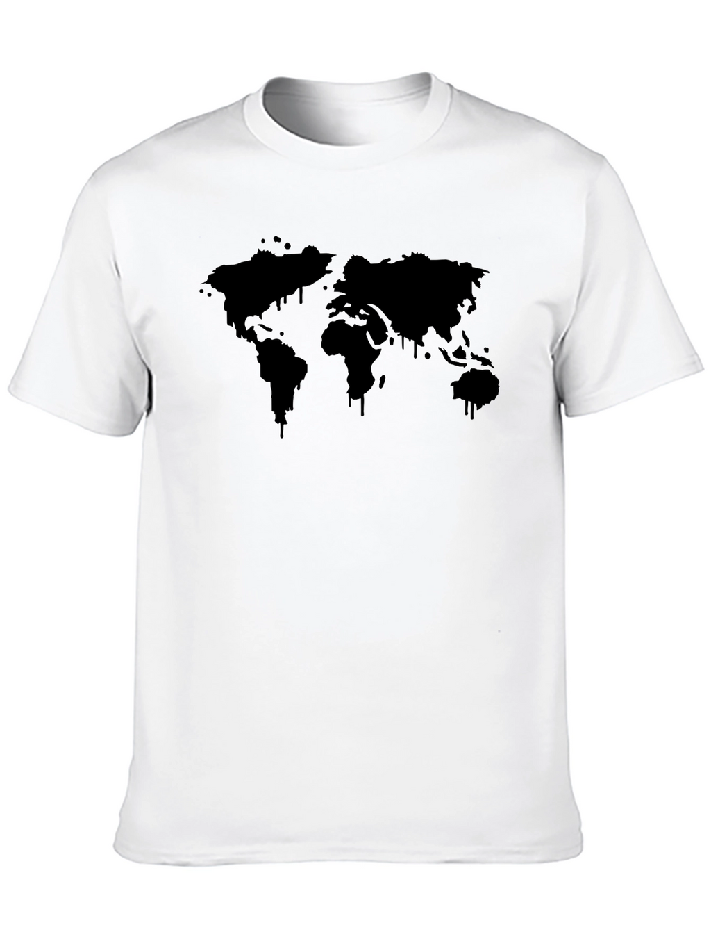 Mens Black World Map Graphic T-Shirt