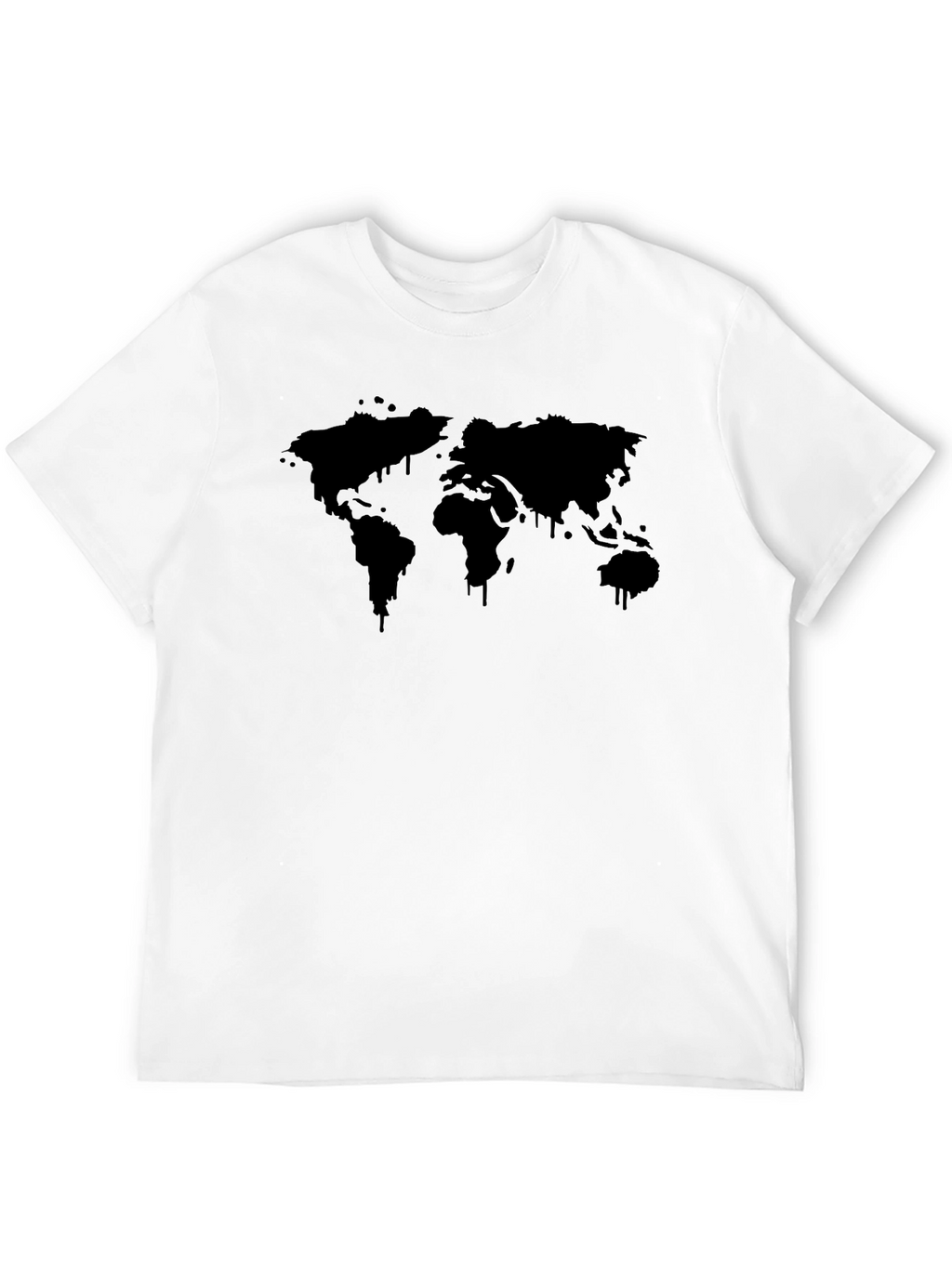 Mens Black World Map Graphic T-Shirt