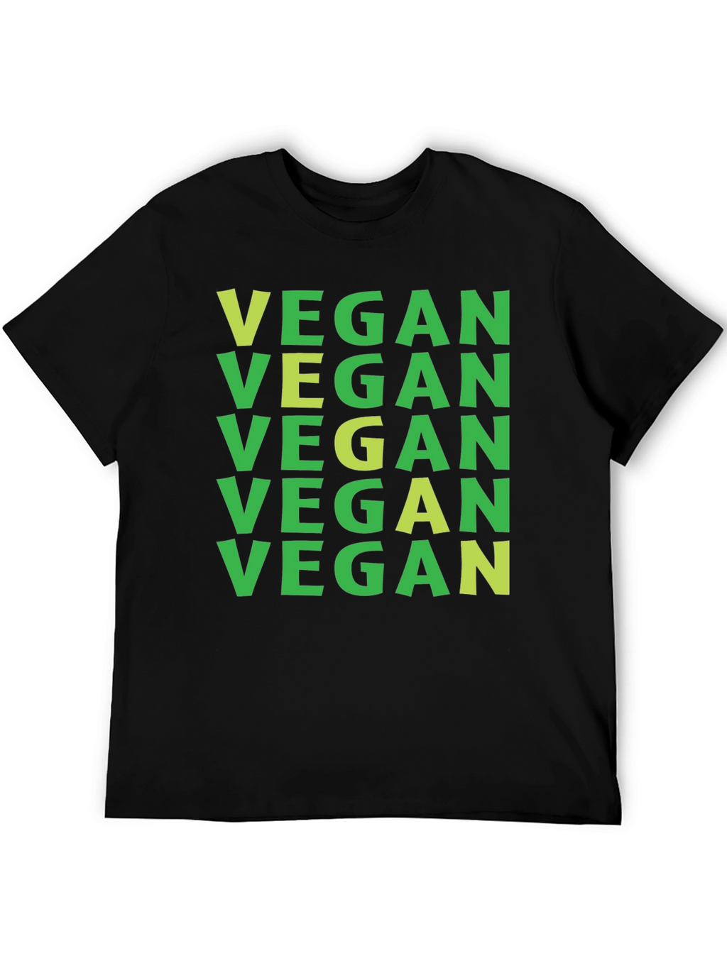 Vegan Statement T-Shirt Green Lettering