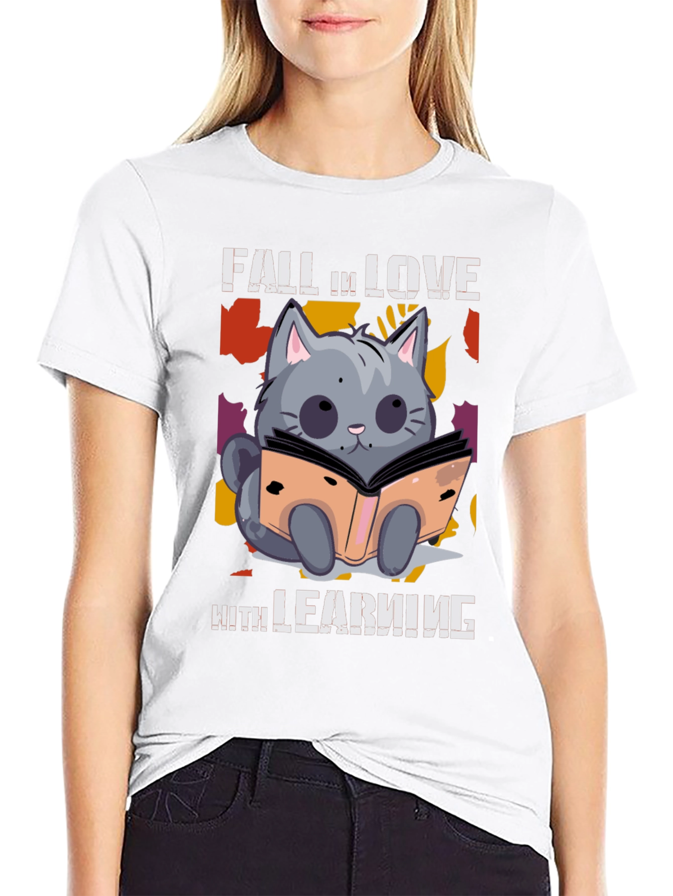 Fall In Love With Learning Cat T-Shirt