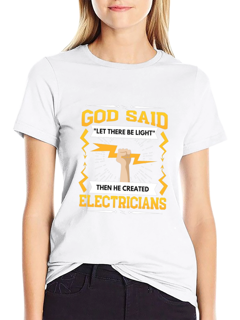 Electrician T-Shirt - God Said Let There Be Light