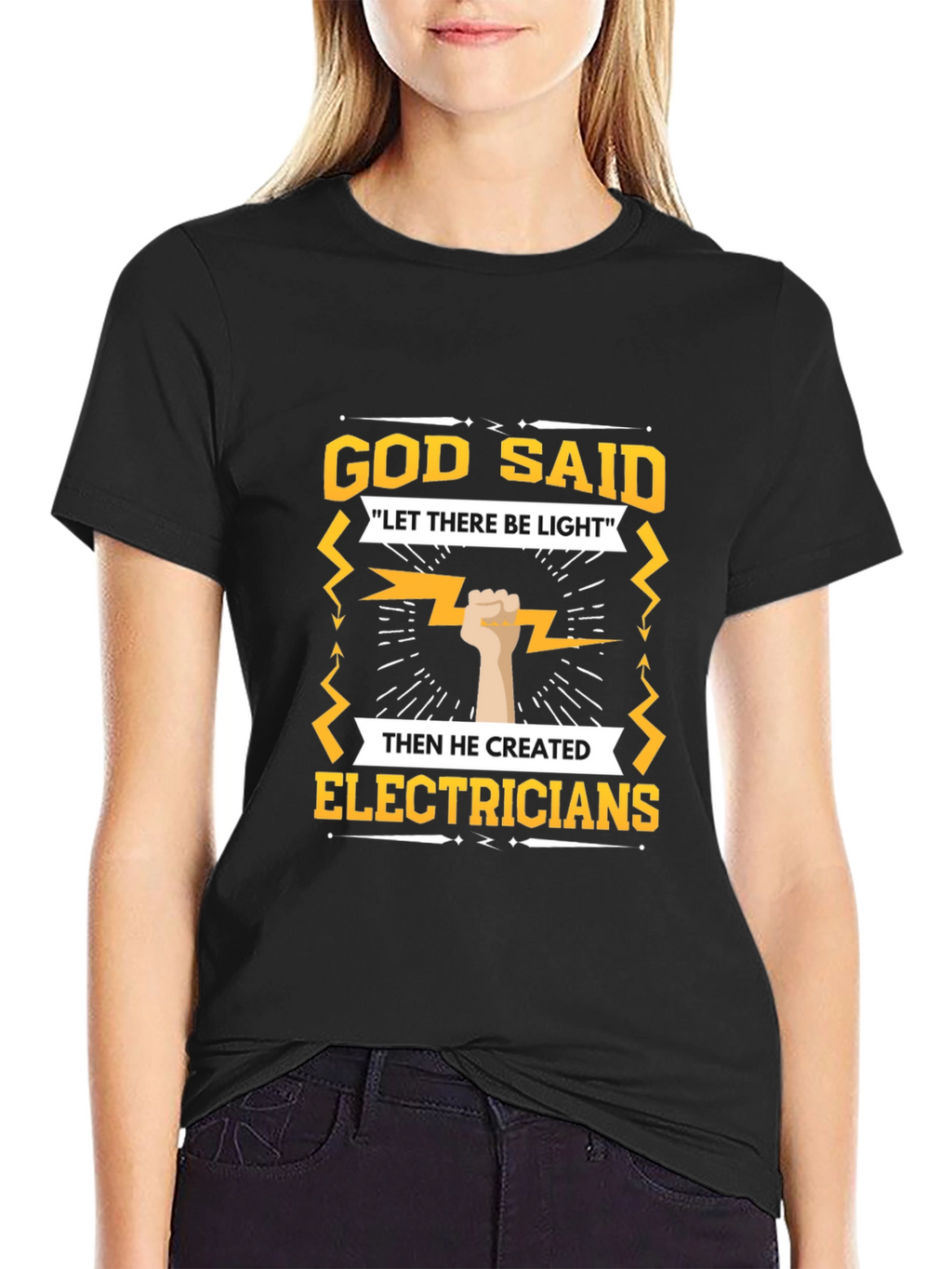 Electrician T-Shirt - God Said Let There Be Light