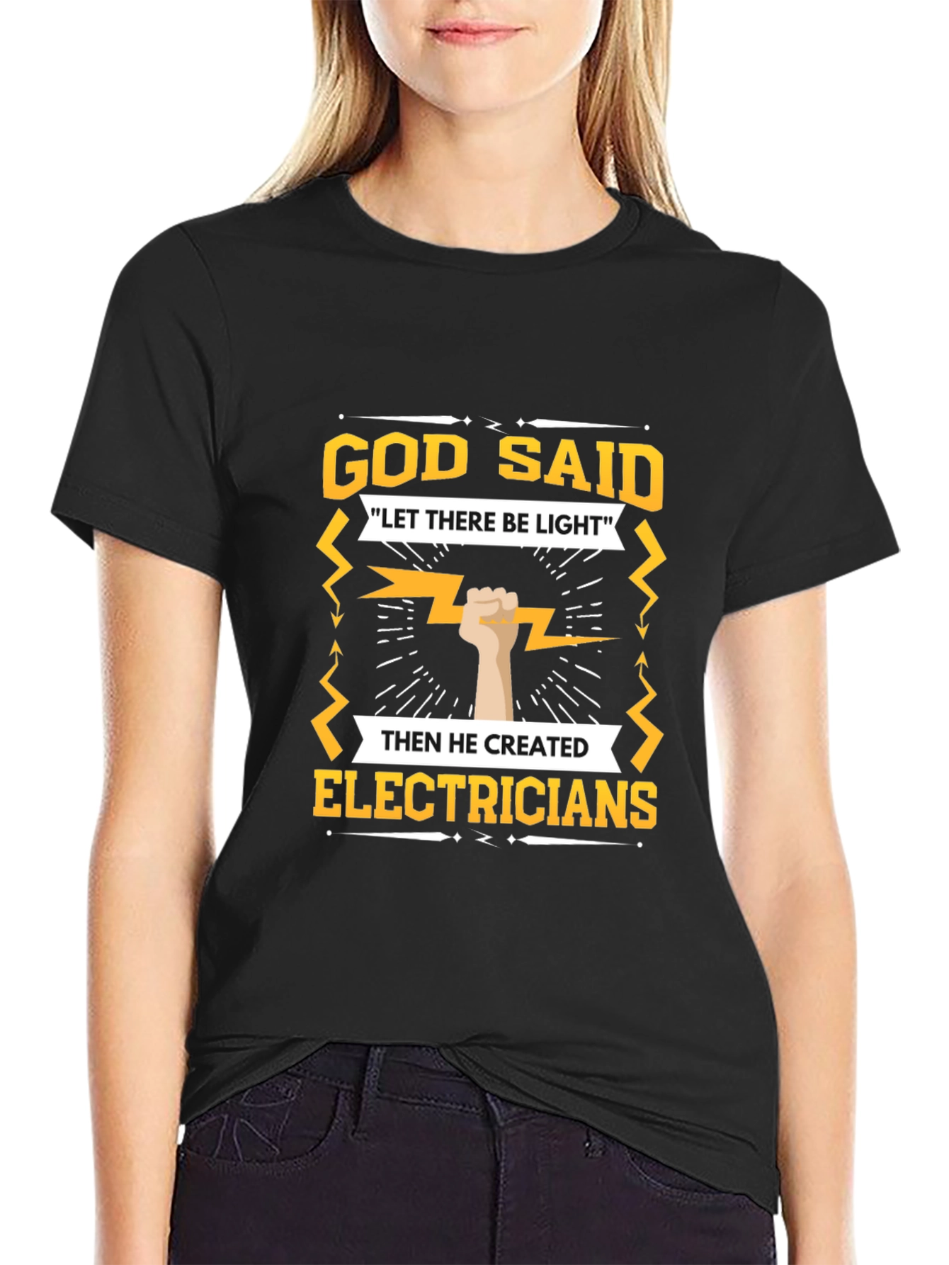 Electrician T-Shirt - God Said Let There Be Light