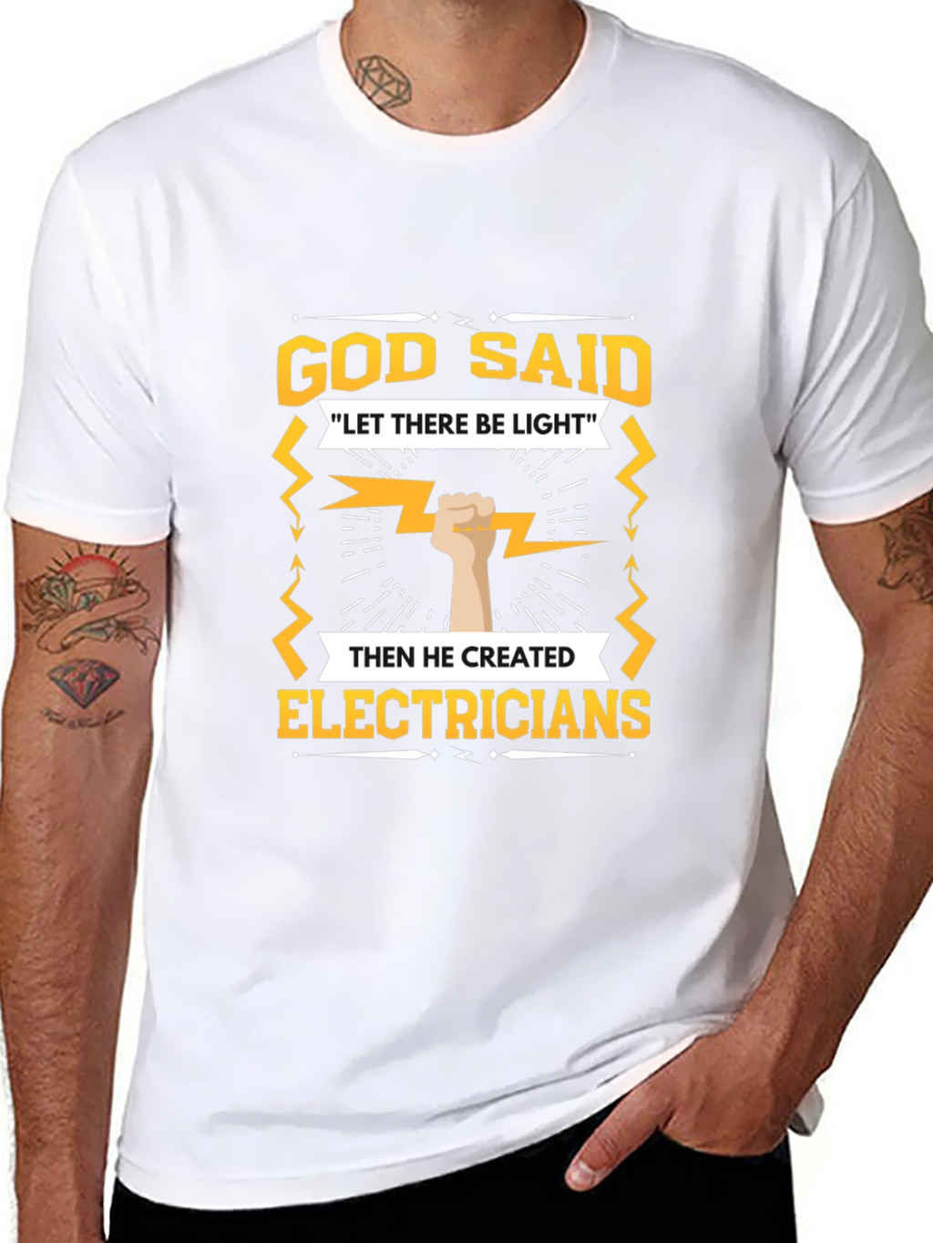 Electrician T-Shirt - God Said Let There Be Light