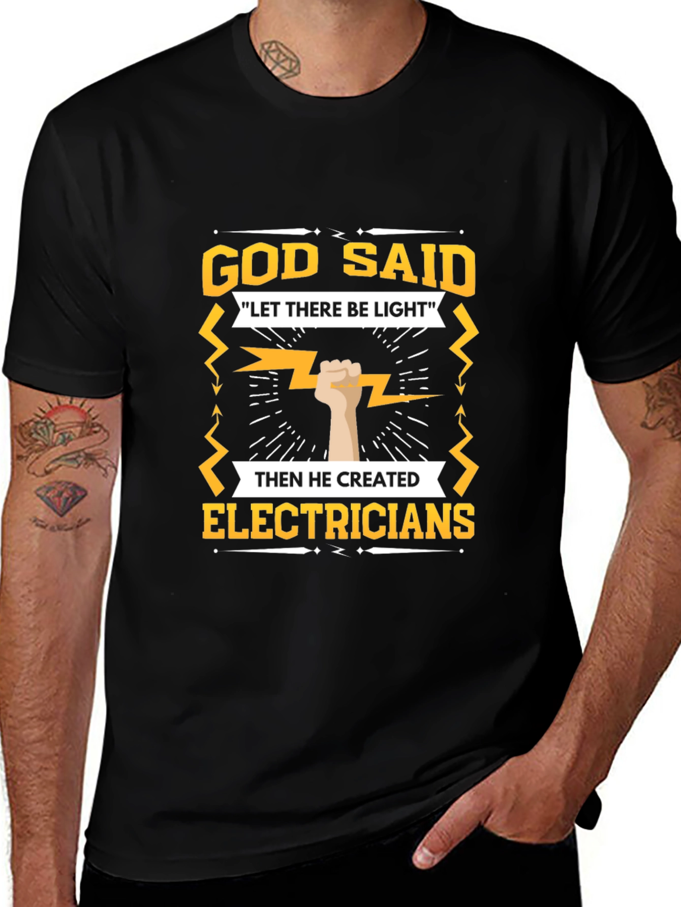 Electrician T-Shirt - God Said Let There Be Light