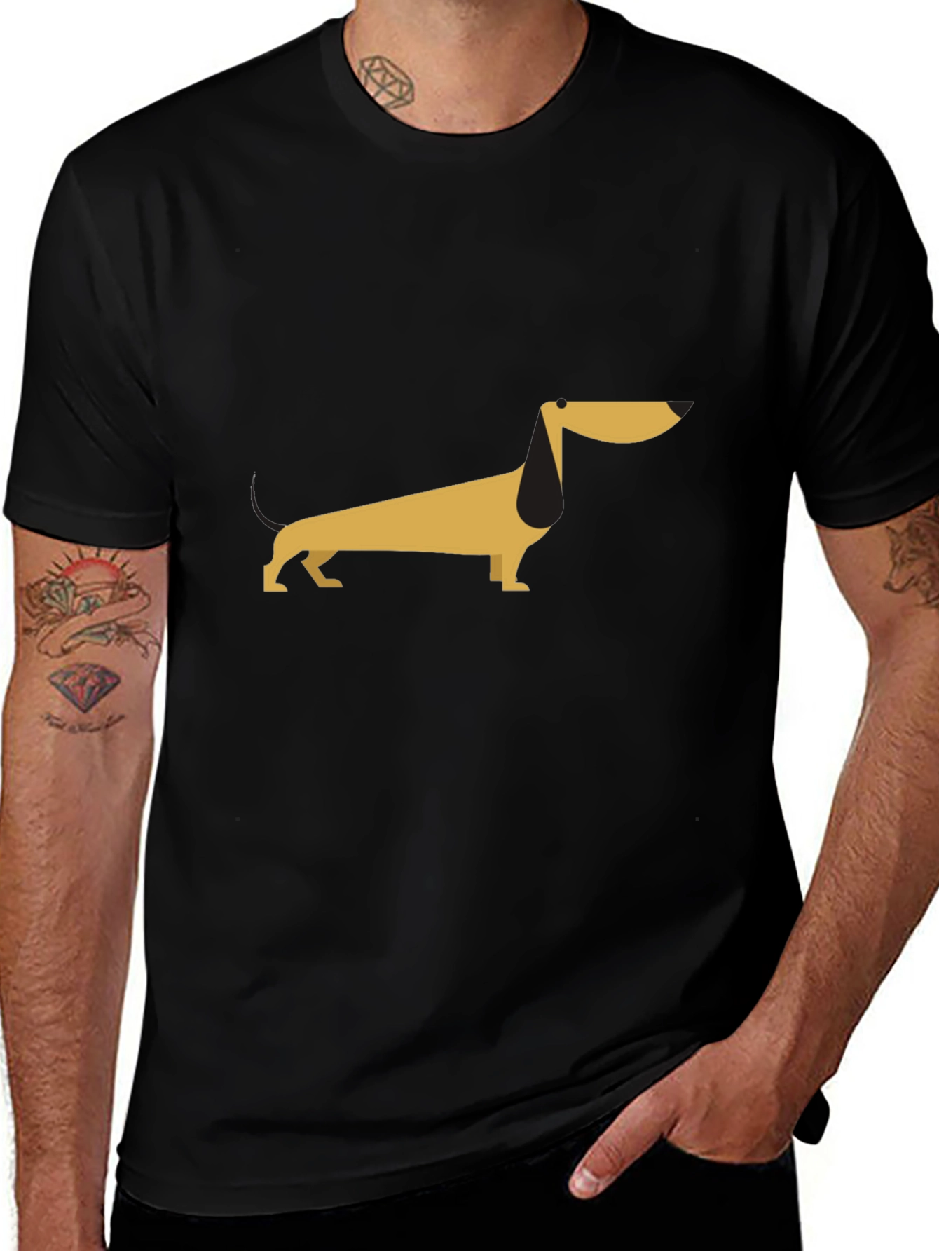 Dachshund Graphic Tee - Unisex Black T-Shirt