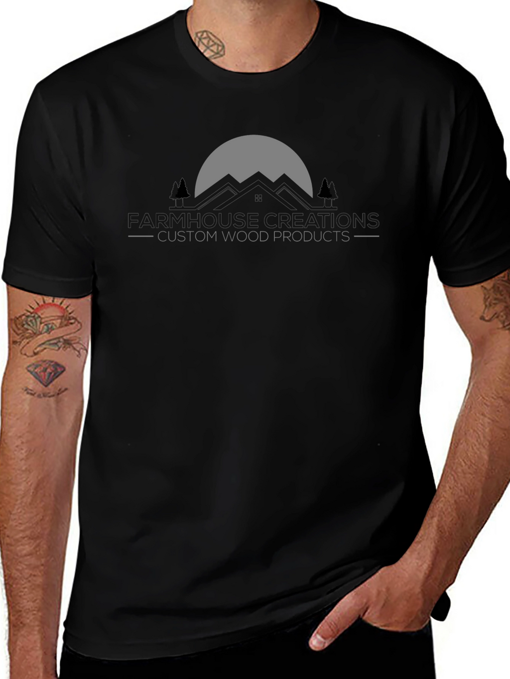 Mountains Custom Wood Products Black T-Shirt
