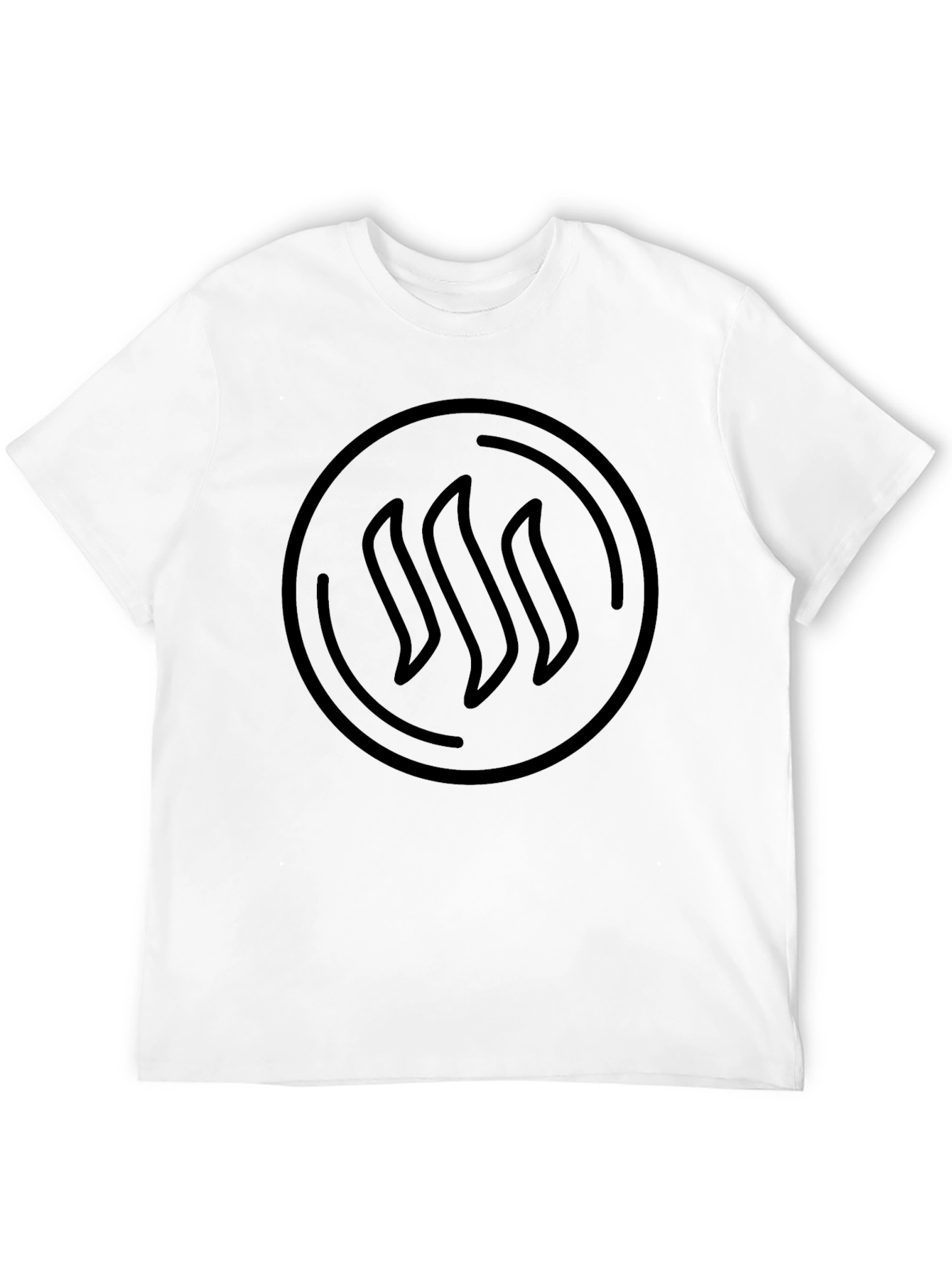 Black Graphic Tee - Circle Steaming Design