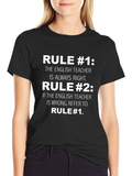 English Teacher Rules Funny T-Shirt
