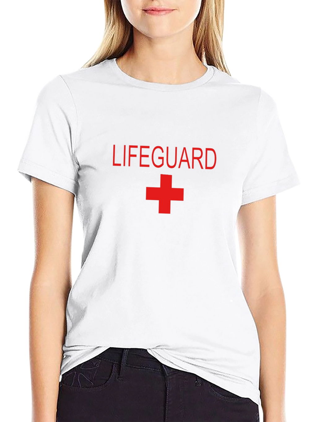 Lifeguard Graphic Tee - Red Print on Black