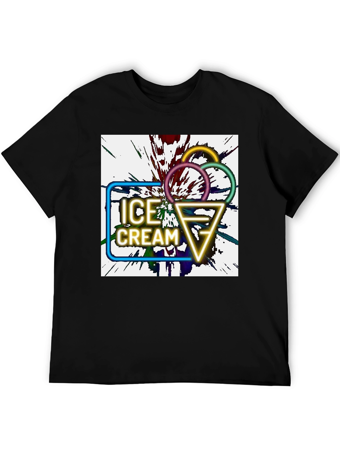 Neon Ice Cream Graphic Tee - Unique Design!