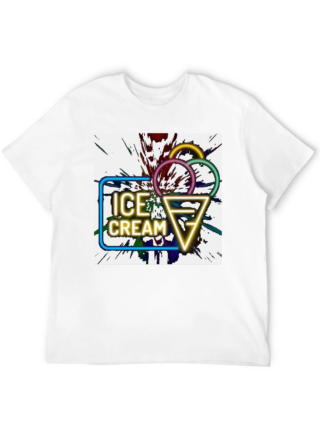 Neon Ice Cream Graphic Tee - Unique Design!