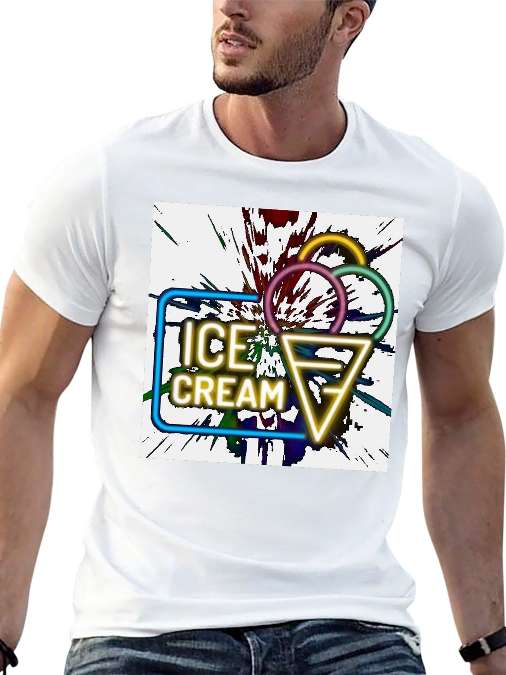 Neon Ice Cream Graphic Tee - Unique Design!