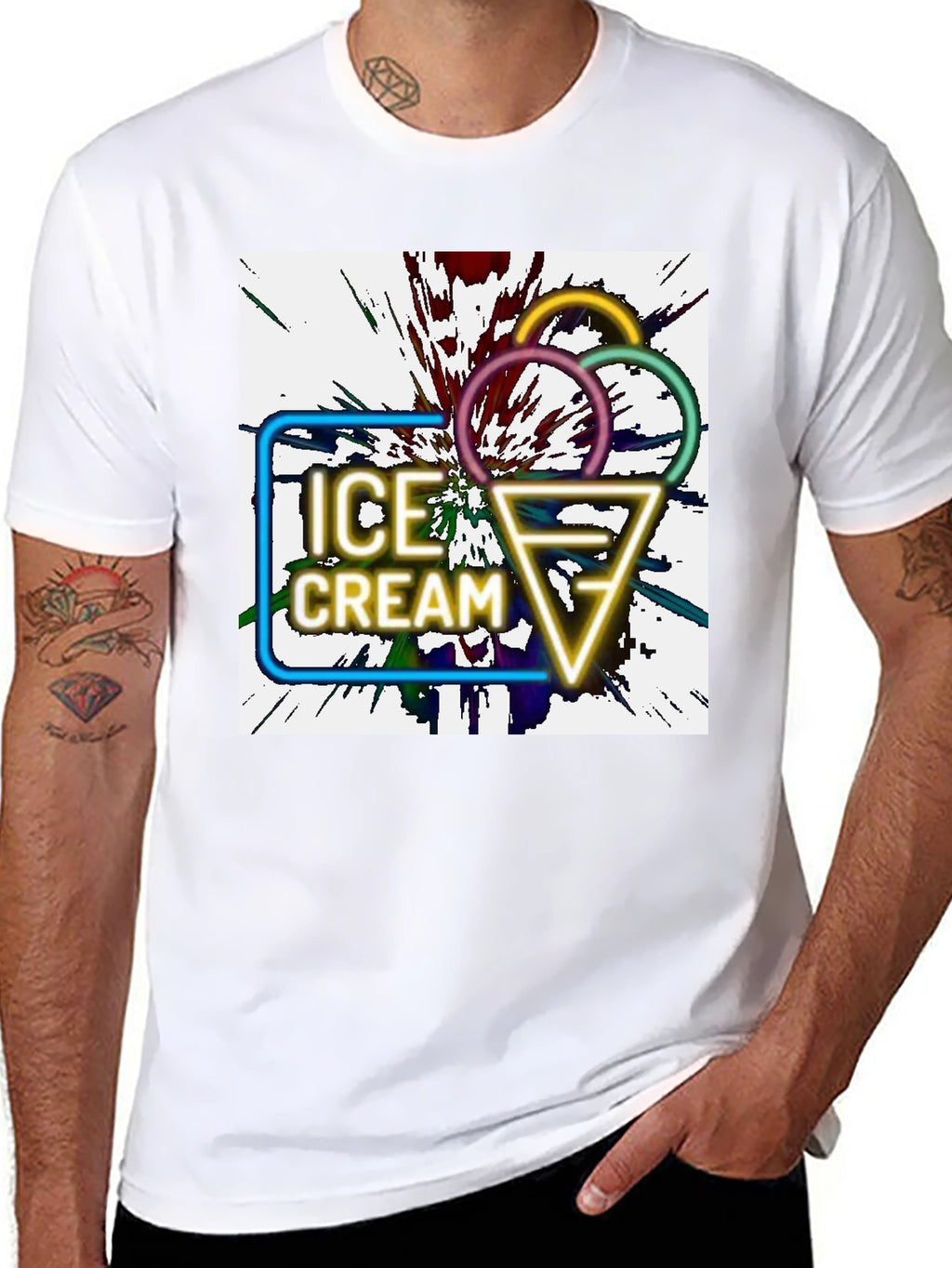 Neon Ice Cream Graphic Tee - Unique Design!