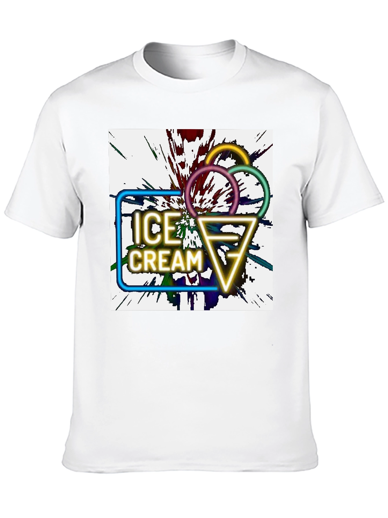 Neon Ice Cream Graphic Tee - Unique Design!
