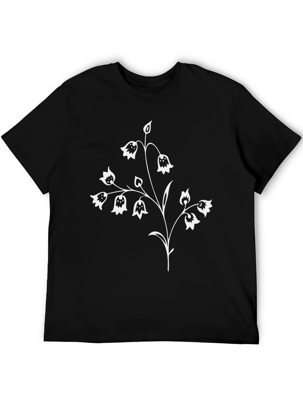 Floral Graphic Tee - Black Short Sleeve