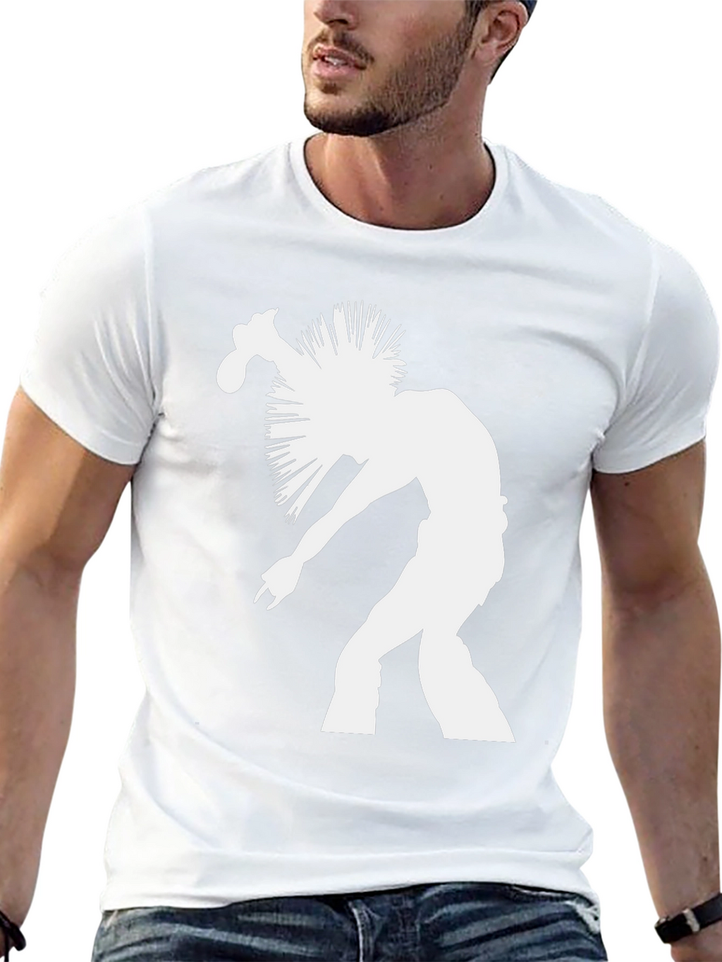 Punk Rock Silhouette Graphic Tee - Black Cotton T-Shirt