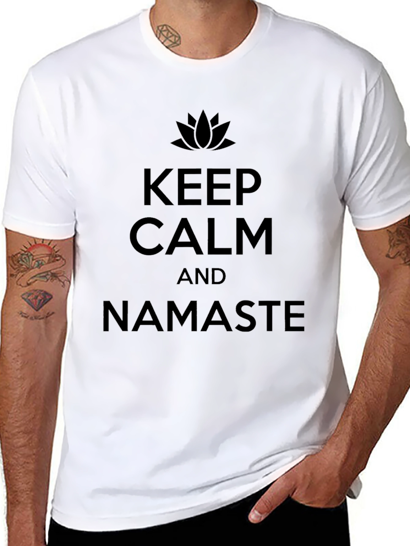 Keep Calm & Namaste Graphic Tee - Yoga Shirt