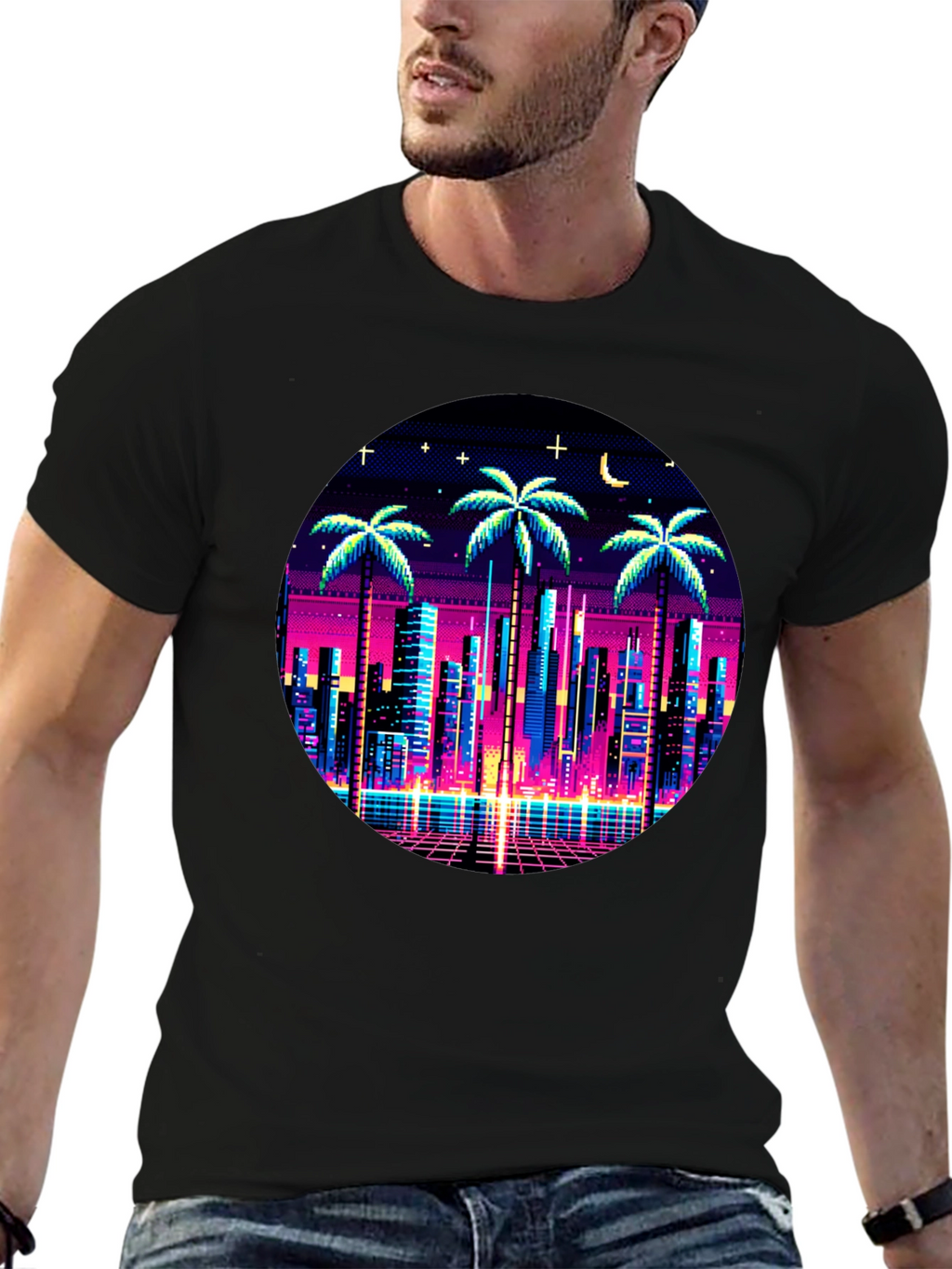 Retro Pixel City T-Shirt