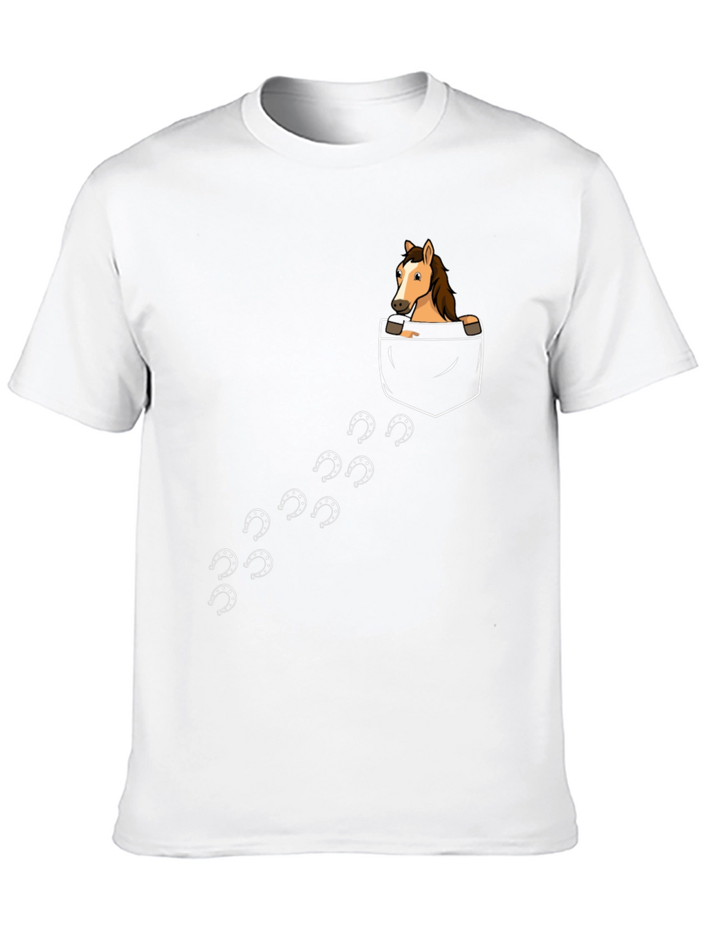 Horse Pocket T-Shirt - Fun Equestrian Design